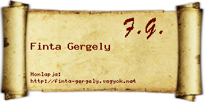 Finta Gergely névjegykártya